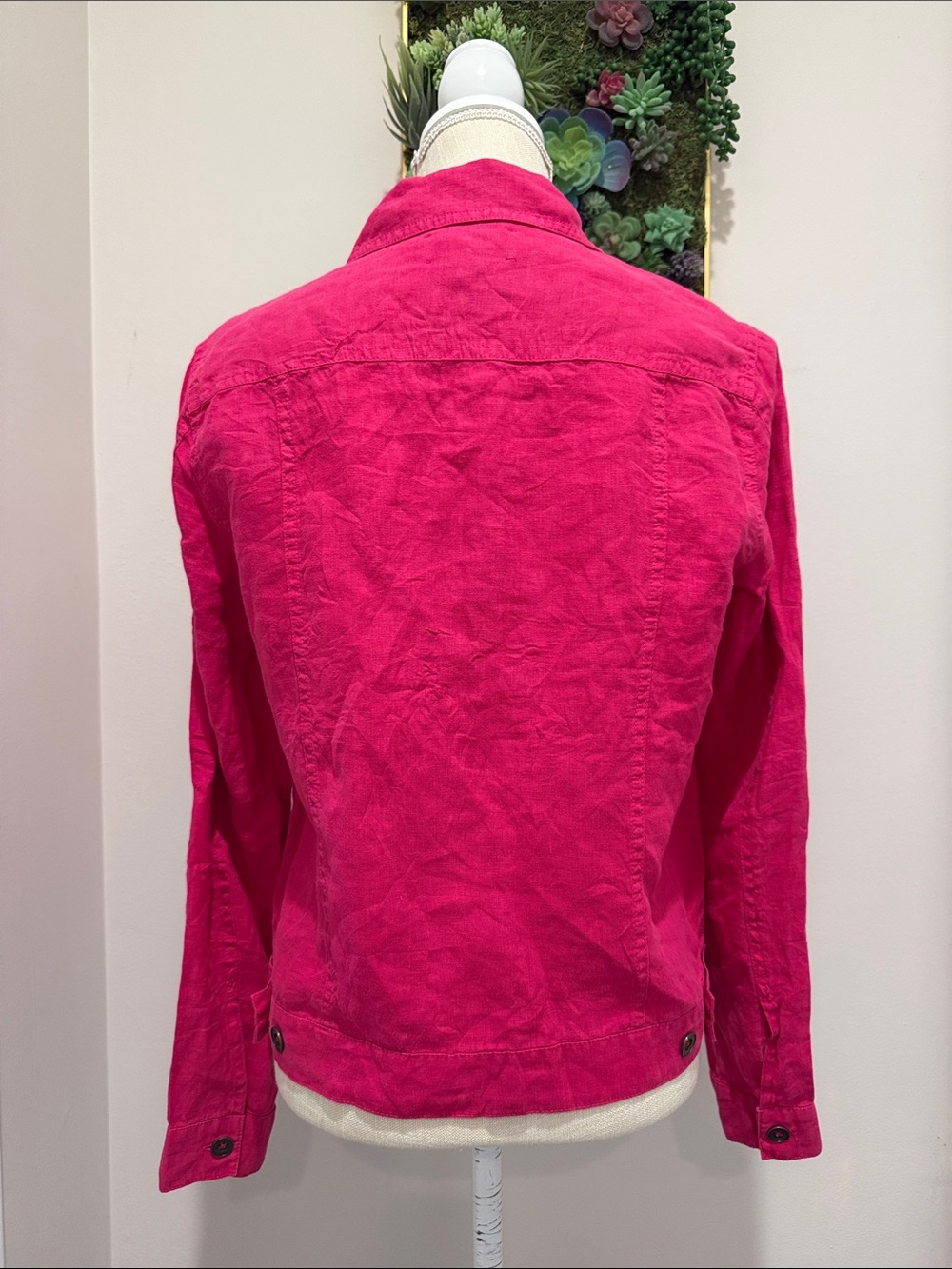 NWOT Michael Stars Jean Linen Jacket - Picture 4 of 5